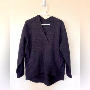 Rippled V-Neck Pullover Tunic